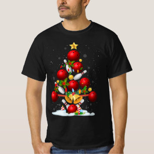 Spaß Bowling Weihnachtsbaum Lichter Weihnachten We T-Shirt
