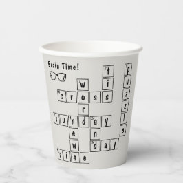 Spaß "Brain Time!" Kreuzworträtsel Pappbecher