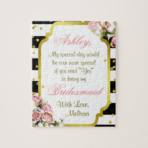 Spaß-Brautjungfern-Glitzer-Blume versteckte Puzzle