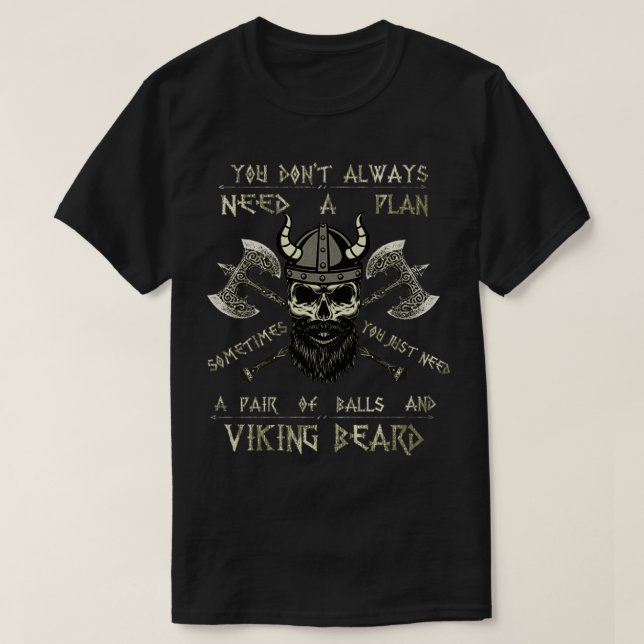 Spaß Brave Beard Viking Scully T Wikings Ax Mens T-Shirt (Design vorne)