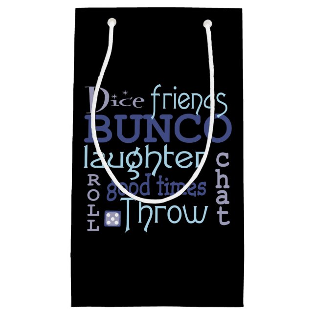 Spaß Bunco Untergrundbahn-Kunst-Typografie-blaues Kleine Geschenktüte (Vorderseite)