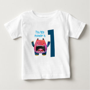 Spaß bunt mein kleines Monster zum ersten Geburtst Baby T-shirt