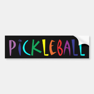 Spaß bunte Pickleball Briefgestaltung Autoaufkleber