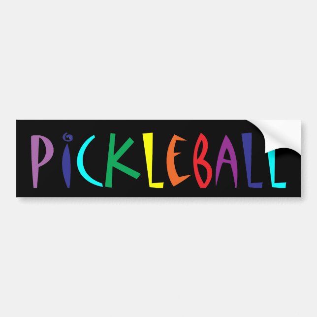 Spaß bunte Pickleball Briefgestaltung Autoaufkleber (Vorne)