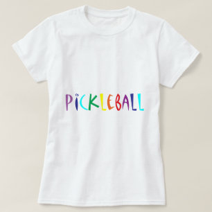 Spaß bunte Pickleball Briefgestaltung T-Shirt