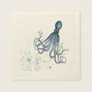 Spaß-bunter Kraken-Ozean-Tierseekunst Serviette