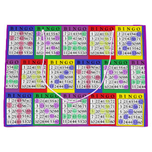 Spaß buntes BINGO kardiert Geschenk-Tasche Große Geschenktüte