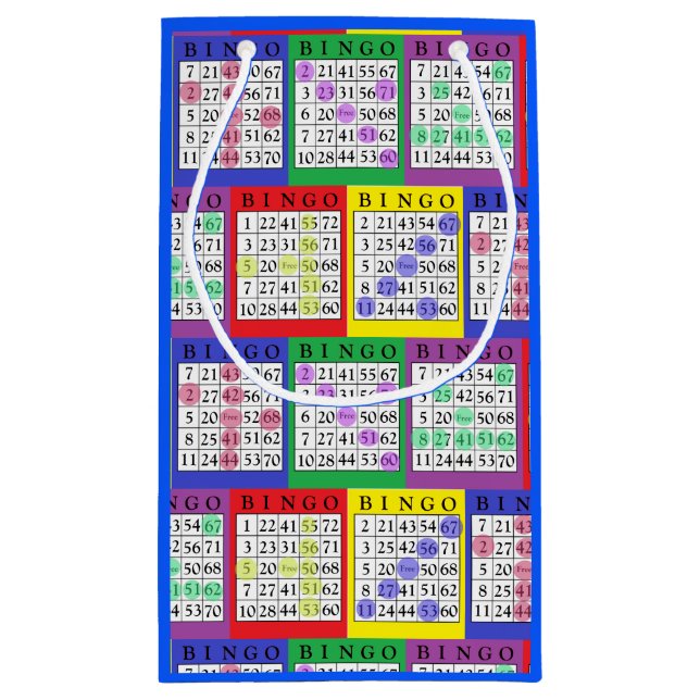 Spaß buntes BINGO kardiert Geschenk-Tasche Kleine Geschenktüte (Rückseite)