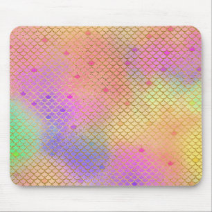 Spaß buntes Ombre Pastellmeerjungfrau-Muster Mousepad