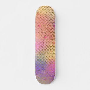Spaß buntes Ombre Pastellmeerjungfrau-Muster Skateboard