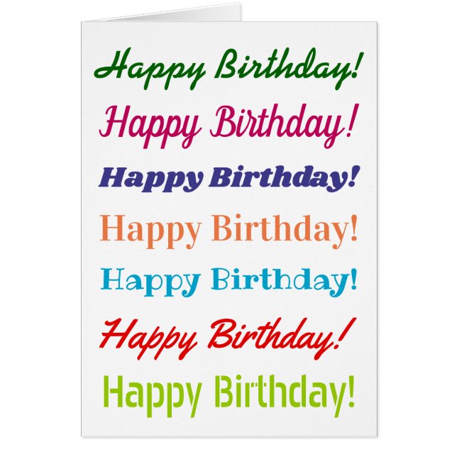 Spaß, buntes, typografisches "alles Gute zum (Vorne)