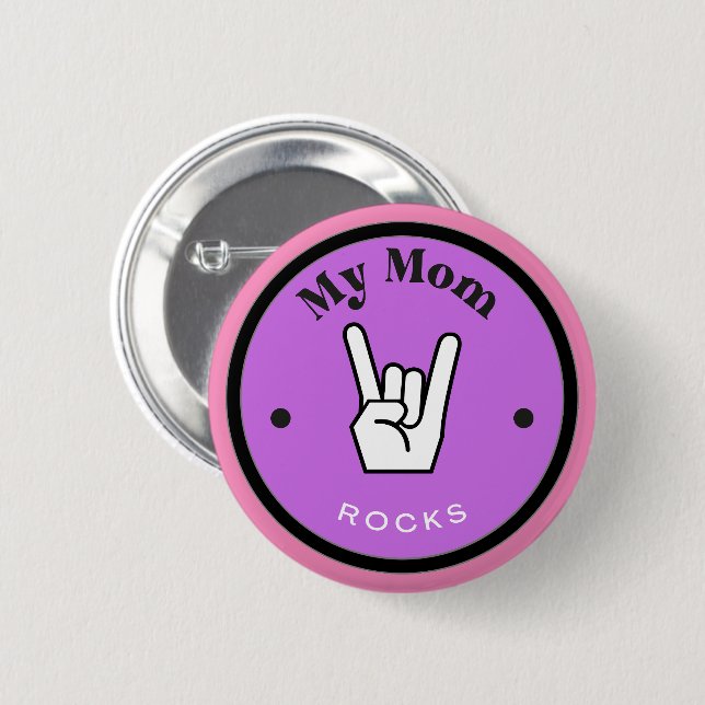 Spaß! Button - Meine Mama ROCKS! (Vorne & Hinten)