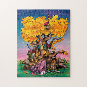 Spaß-Cartoon-Baumpuzzlespiel Puzzle