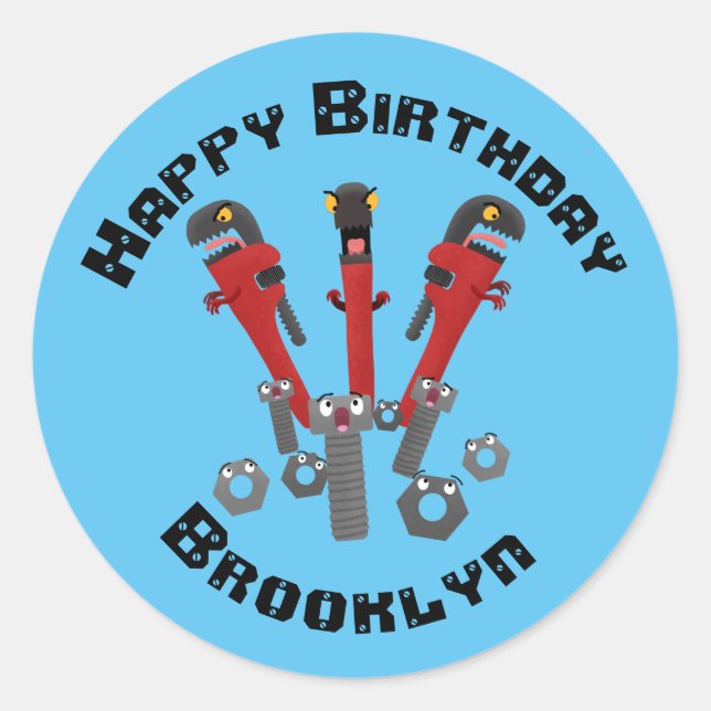 Spaß Cartoon Classic Runder Aufkleber (Vorderseite)