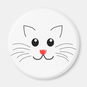 Spaß-Cartoon, der Katzen-Gesicht zeichnet Magnet