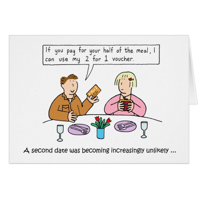 Spaß Cartoon Essen für zwei Gutscheine verabredet (Vorderseite (Horizontal))
