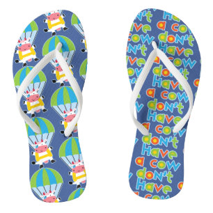 Spaß-Cartoon-Fallschirm-Kuh Flip Flops