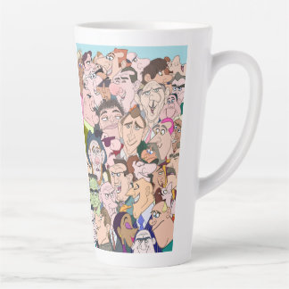 Spaß Cartoon Stil Frauen und Männer Milchtasse