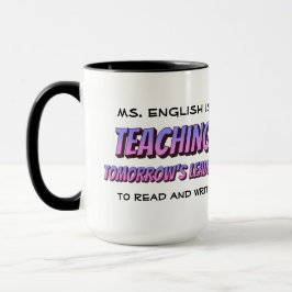 Spaß Cartoon Stil Personalisiert Englisch Lehrer T Tasse
