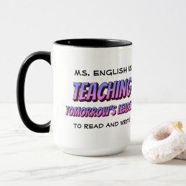 Spaß Cartoon Stil Personalisiert Englisch Lehrer T Tasse