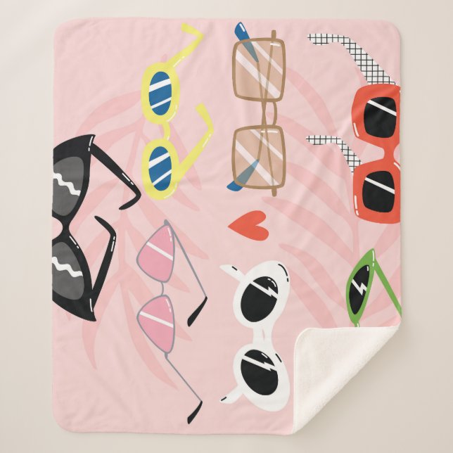 Spaß Cartoon: Trendy Sunglassensammlung Sherpadecke (Vorderseite)