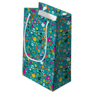Spaß-Cartoonmuster aquamarin Kleine Geschenktüte