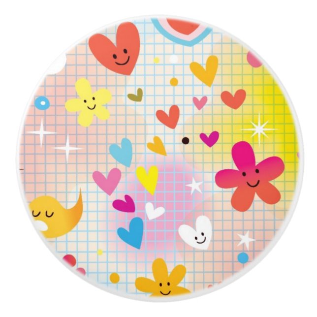 Spaß-Cartoonmuster Keramikknauf (Vorderseite)