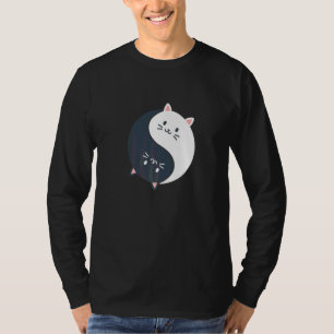 Spaß Cat Yin und Yang T-Shirt