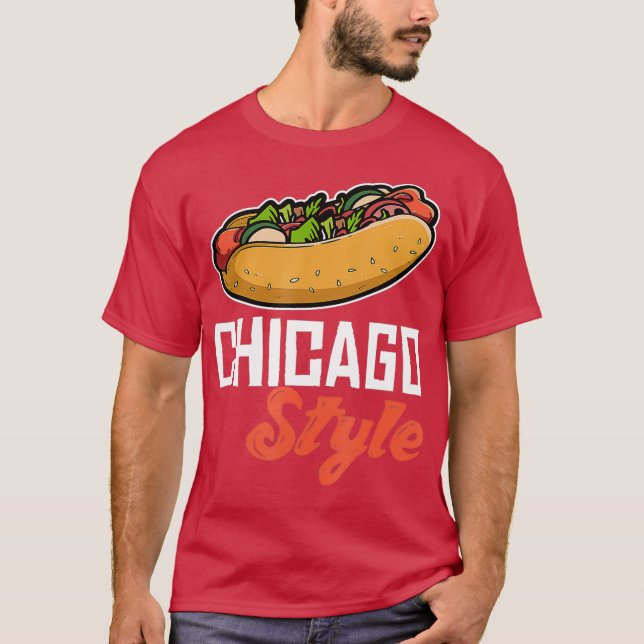 Spaß Chicago Style Hot Dog Design Idee T-Shirt (Vorderseite)