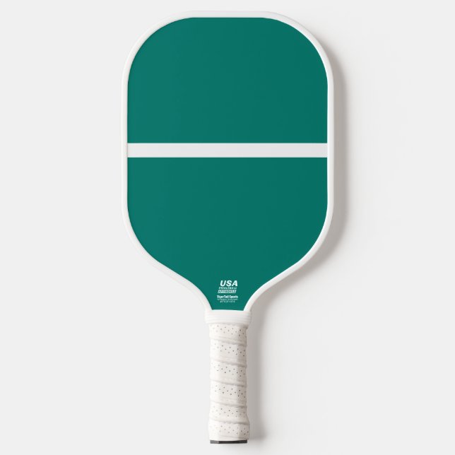 Spaß Cool Moderner, Aquamariner Pop Weiß Streifen Pickleball Schläger (Vorderseite)