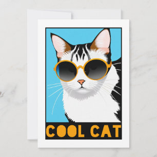 Spaß Coole Katze Einladung