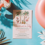 Spaß Coolen Tropical Santa Flamingo Weihnachten im Einladung<br><div class="desc">Ein Weihnachten reicht einfach nicht aus? Dieses spielerische "Weihnachten im Juli" lädt mit einem Santa in den Schattierungen und einem Flamingo, das ein Surfbrett rockt, zum Set unter sonnigen Palmen und Strandlichter ein. Ideal für Party im Hinterhof-Pool, StrandbQs oder Feiern im Sommer, bringt es tropischen Flair und festlichen Spaß in...</div>