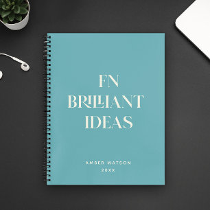 Spaß Cooler Aquamariner Individuelle Name Brillant Notizbuch