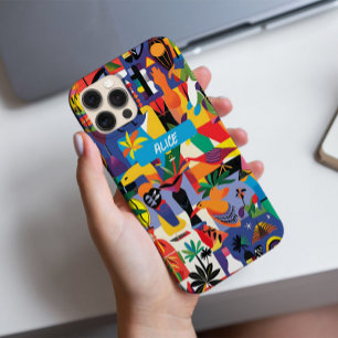 Spaß Cooler farbiger Cartoon Doodle Personalisiert iPhone 16 Pro Hülle