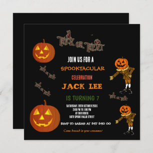 Spaß Cooler Halloween-Trick oder Treat Birthday Sq Einladung