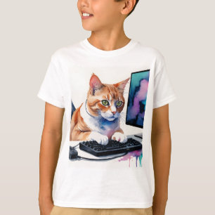 Spaß Cooles Computerspiel Katzen Tierischer Spaß T-Shirt