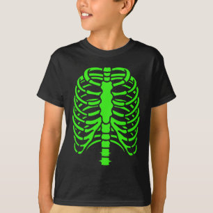 Spaß Cooles grünes Skelettkäfig Halloween T-Shirt