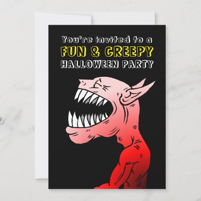 Spaß & Creepy Halloween-Party Einladung (Vorderseite)