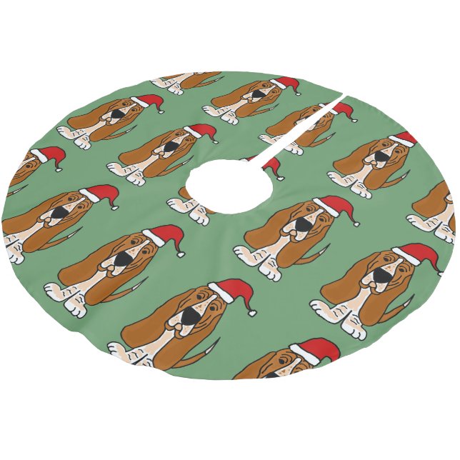 Spaß-Dachshund-Jagdhund im Polyester Weihnachtsbaumdecke (Schrägansicht)
