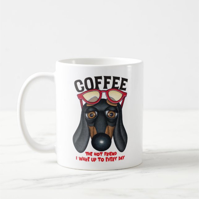 Spaß Dackel und Kaffee Kaffeetasse (Links)
