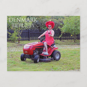 Spaß Dänemark Traktor Queen Postcard! Postkarte