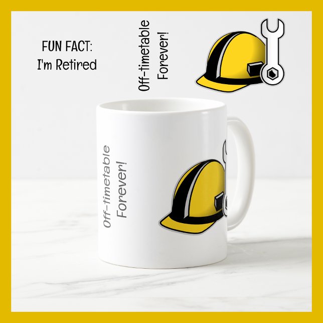 Spaß, dass ich wieder müde Bauarbeiter Funny bin Kaffeetasse (Fun Fact: I'm Retired | Funny Retirement Mug for a Construction Worker | Cute modern elegant simple)