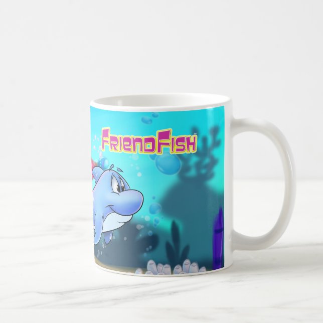 Spaß-Delphin-Cartoon-Tasse Kaffeetasse (Rechts)