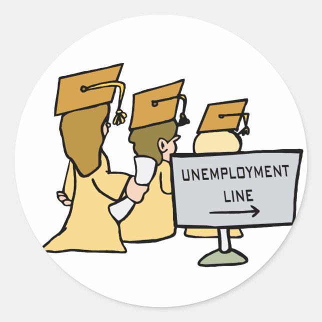 Spaß der Hochschularbeitslosigkeit Runder Aufkleber (Vorderseite)