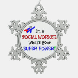 Spaß der Sozialarbeiter Schneeflocken Zinn-Ornament