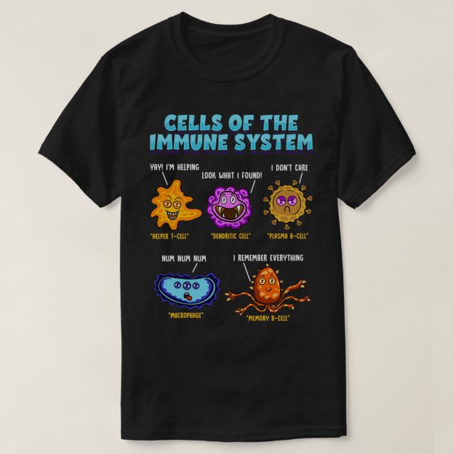 Spaß der Zellen der Biologie des Immunsystems T-Shirt (Design vorne)