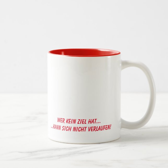 Spaß - deutscher Text Zweifarbige Tasse (Rechts)