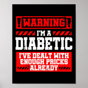 Spaß Diabetes Aufklärung Monat Pricks Diabetiker Poster