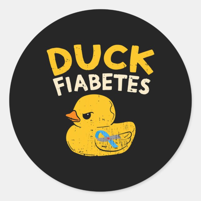 Spaß Diabetes Bewusstsein I Duck Fiabetes I Cool R Runder Aufkleber (Vorderseite)