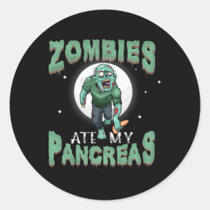 Spaß Diabetes Bewusstsein Zombies Ate My Pankreas Runder Aufkleber